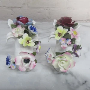 Royal Doulton Flower Rose Posy Vase Pair Bone China Ornament - Picture 1 of 7