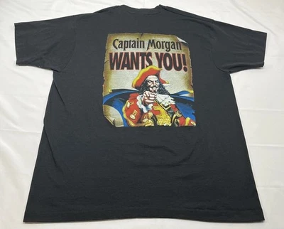 Vintage XL  Captain Morgan "I Took The Captains Challenge" Black T-Shirt 90s - Image 1 of 4