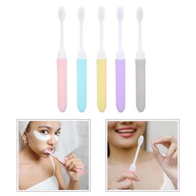  5 Pcs Recyclable Toothbrush Folding Travel Kit Spazzolino Da Denti Viaggio - Immagine 1 di 4