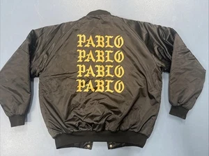 Kanye West Yeezy Pablo Tour Black Satin Cardinal Bomber Jacket Black Sz XL - Picture 1 of 11
