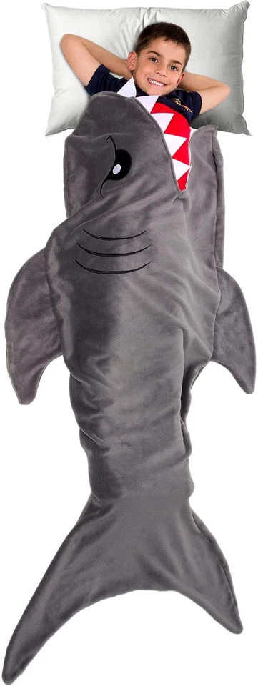 Silver Lilly Shark Tail Plush Animal Sleeping Bag Blanket for Kids