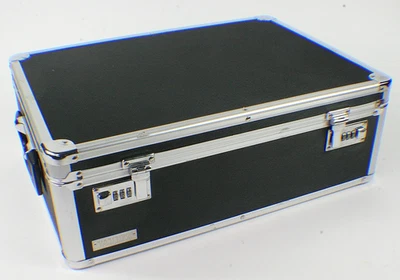 Vaultz Locking Storage Box Chest Safe Travel Security Briefcase with Tether - Image 1 of 4