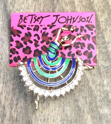 Broche prendedor Betsey Johnson bailarina flamenca cristal nueva belleza ¡único! Foto 1 de 2