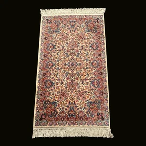 Karastan Wool Rug 759 Ivory Kirman 3x5 ft Oriental Rug Machine Woven USA - Picture 1 of 6