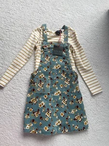 Cynthia Rowley Mädchen Größe 5T geblümt Pulloverkleid + gestreiftes T-Shirt Kleinkind NEU - Bild 1 von 4