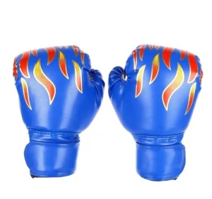 Boxing Gloves Blue Flames for Kids Children Training (+ Free mouth guard) - Picture 1 of 2
