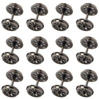 12pcs HO Scale 1:87 38" Metal Spoke DC Wheels for Model Trains HP1487 - Image 1 of 4