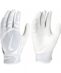NWT Nike Alpha Huarache Edge White Batting Gloves Baseball Softball Size Youth M - Picture 1 of 7