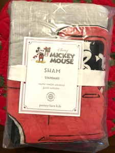 NEW Pottery Barn Kids Disney Mickey Mouse Standard Quilted Sham ~ HOLIDAY - Picture 1 of 1