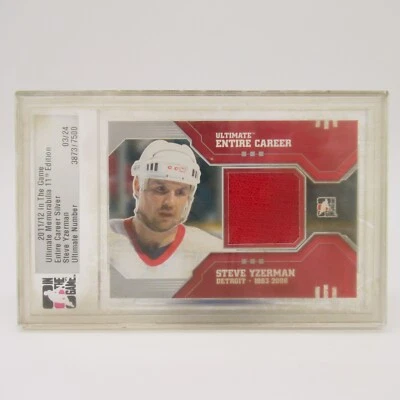 Steve Yzerman 2011/12 Ultimate Memorabilia ENTIRE CAREER Silver Game-Used Jersey - Image 1 of 4