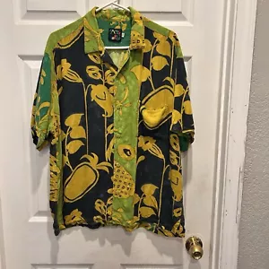 Camisa vintage Jams World parche de piña para hombre XL hawaiana abotonada hecha en EE. UU. - Imagen 1 de 9