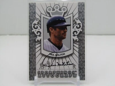 Paul Molitor 2012 Sportkings plata autógrafo automático! ¡SOLO 30 HECHOS! Foto 1 de 2