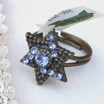 Anillo Michal Negrin Estrella de David Púrpura con Cristales de Swarovski Israel Caja de Regalo Foto 1 de 4
