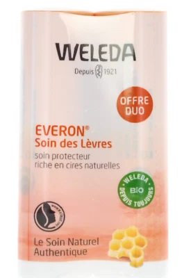 Bálsamo labial hidratante Weleda Everon con ceras y aceites naturales 2 x 4,8 g caducidad 10/2025 Foto 1 de 2