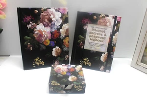 Peter Pauper Press Journal MIDNIGHT FLORAL + Password logbook + Desk Notes NEW - Imagen 1 de 12