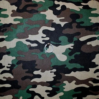 BonEful Fabric FQ Cotton Quilt Green Brown Desert Camo Camouflage Military Print - Image 1 of 4