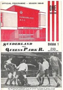 SUNDERLAND v QUEENS PARK RANGERS 7th APRIL 1969. (FREE POST IN THE UK). - Picture 1 of 2