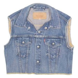 LEVI'S Girls Denim Waistcoat Blue S - Picture 1 of 6