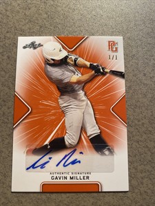 Gavin Miller 2021 Leaf Perfect Game BLANK BACK ORANGE AUTO #D    1/1