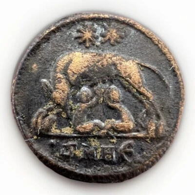 Rare !!! Roman Empire Constantine I 330-340 AD  Roma She-Wolf  2.28gr A060 - Image 1 of 2