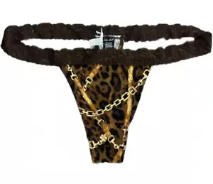 Mutandina perizoma bambino Phat stampa animalier cotone con orlo in pizzo XLarge nuova - Foto 1 di 4