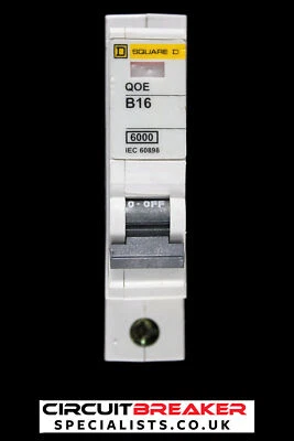 SQUARE D 16 AMP CURVE B 6kA MCB CIRCUIT BREAKER QOE QO116EB6 6000 - Image 1 of 4
