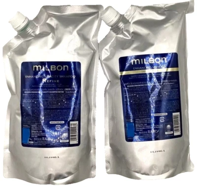 Milbon Enhancing Vivacity Refine Shampoo & Treatment Set 1000mL/g (33.8oz) Japan Foto 1 de 3