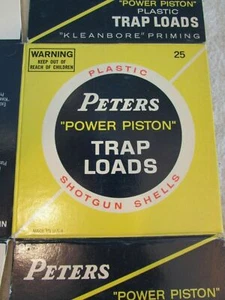 VINTAGE YELLOW Peters POWER PISTON TRAP LOADS SHOTGUN SHELLS 12 Ga Empty BOX - Picture 1 of 4