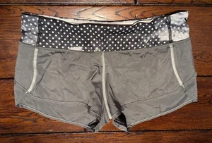 LULULEMON Run Speed 3” Short Women’s Size 6 Gray & Black Polka Dots - Picture 1 of 10