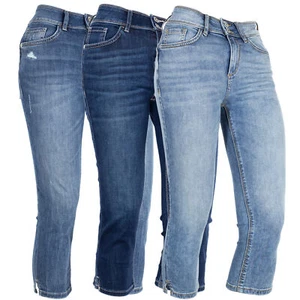 Vaqueros elásticos Tom Tailor Kate Caprijeans ajuste regular pierna delgada cintura alta azul - Imagen 1 de 10