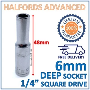 Halfords Advanced 6 mm 1/4 Zoll Vierkant 6 Punkt tiefe Steckdose - lebenslange Garantie - Bild 1 von 6