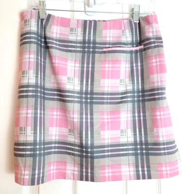 Golftini Skort Transfusion женские размер 4 розовые серые клетчатые спандекс - Изображение 1 из 4