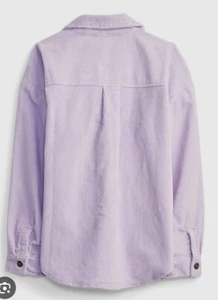 GAP Kids Orchid Petal Corduroy Button Down Shacket Size XL (12) Soft - Picture 1 of 7