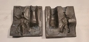 Vintage Metall Spielzeug Gießen Napoleonischer Reiter und Sattel - Bleifigur Form - Bild 1 von 3