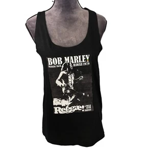 Bob Marley Waikiki Shell Hawaii 1979 Black Tank Top Organic Cotton XL - Picture 1 of 6