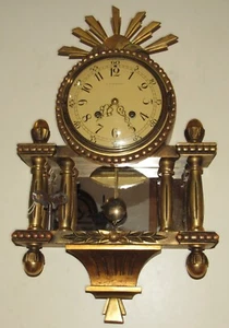 Swedish A.B. Westerstrands & Soner Mirrored Wall Clock 8-Day, Time/Bell Strike - Picture 1 of 19
