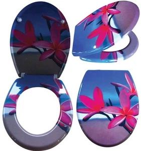 WC Sitz mit Absenkautomatik Tropicana Toilettendeckel Toilettensitz Soft close - Bild 1 von 2