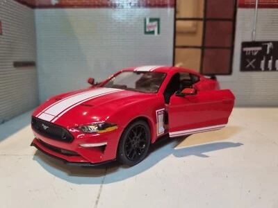 Ford Mustang GT Red 2018 V8 3.7 5.0 1:24 Diecast Super Scale Model Car 73787 - Image 1 of 4