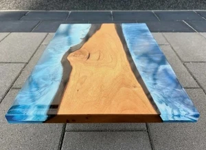 36x18" Custom Live Edge Wood & Epoxy Resin River Table | coffee table top - Picture 1 of 6