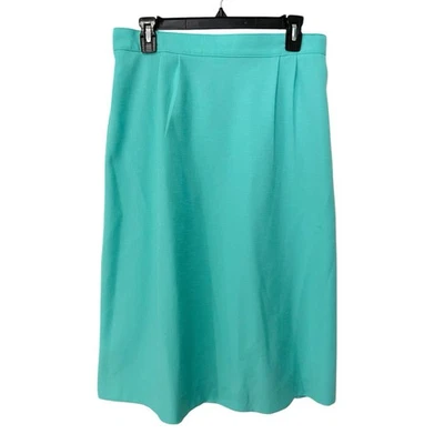 NIkki Womens Skirt Size 15/16 Midi Aline Teal Office Business Casual Textured Foto 1 de 4
