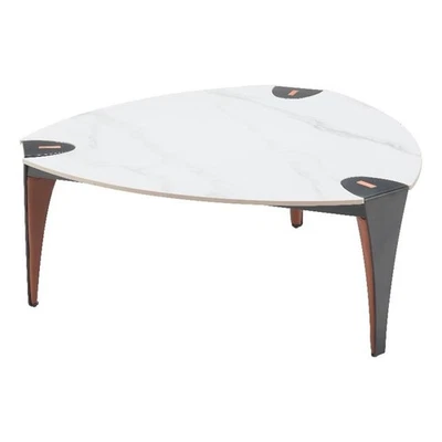 ZUO Bogey Faux Marble Sintered Stone and Steel Coffee Table Multi-Color - Image 1 of 4