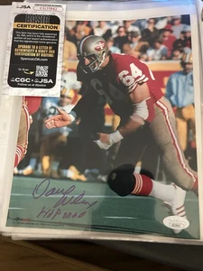 Dave Wilcox handsigniertes 8x10 Foto mit HOF San Francisco 49ers JSA COA - CG35942 - Bild 1 von 1