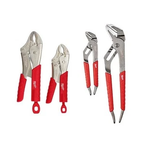 Milwaukee Torque Lock Pinze di bloccaggio a ganasce curve e 6 pollici e 10 pollici Ganascia dritta - Foto 1 di 7