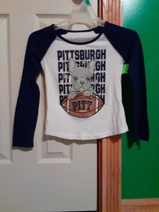 White And Dark Blue Pittsburgh Football Dog Long Sleeve Shirt. Size 8. - Picture 1 of 3
