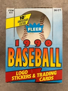 1990 Fleer Baseball Wax Box 36 unopened packs PERFECT NO RESERVE - Picture 1 of 8