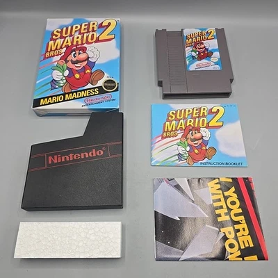 Super Mario Bros 2 (Nintendo NES, 1988) Complete With Manual CIB Poster  - Image 1 of 4