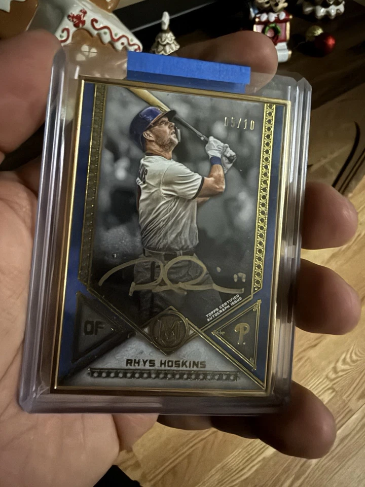 Rhys Hoskins 2019 Topps Museum Collection Baseball Auto Gold Metal Frame 5 of 10 - Image 1 of 3