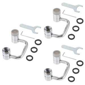 3 Stück Schwenkbare Wasserhahn für Badezimmer Waschbecken Adapter Multifunktionsdüse - Bild 1 von 12