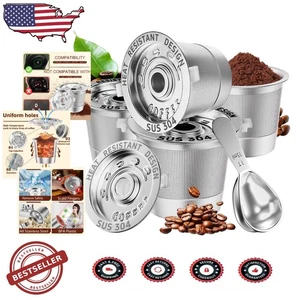 Elite K Becher Mehrweg 4er Pack Keurig 1.0, lebensmittelechter Stahl, umweltfreundliches Design - Bild 1 von 9