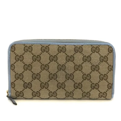 Cartera Larga EGA GUCCI GG Logo Lona Cremallera Alrededor Beige/3BL1019 Foto 1 de 4